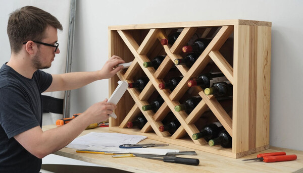 Винные полки из дерева своими руками